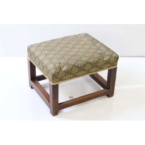 626 - Victorian rosewood footstool on cabriole legs, approx. 35cm, a rectangular footstool, approx. 44cm, ... 