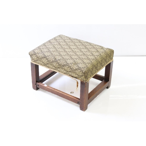 626 - Victorian rosewood footstool on cabriole legs, approx. 35cm, a rectangular footstool, approx. 44cm, ... 