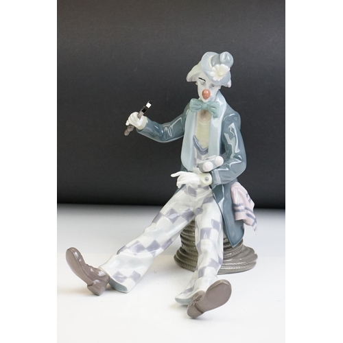 17 - Lladro ' Checking The Time ' porcelain clown figure, model no. 5762, 24cm tall