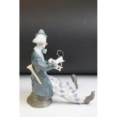 17 - Lladro ' Checking The Time ' porcelain clown figure, model no. 5762, 24cm tall