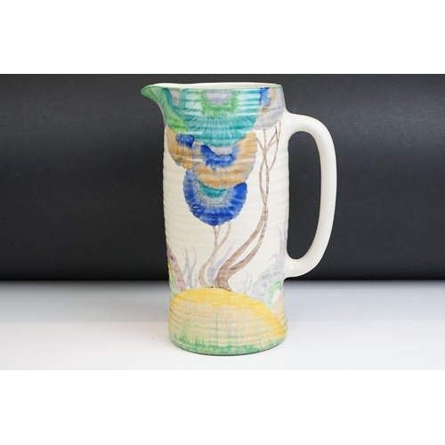 21 - Clarice Cliff for Newport Pottery - A large Bizarre Range ' Rhodanthe ' pattern beer or lemonade jug... 