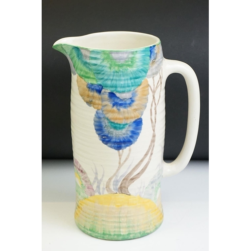 21 - Clarice Cliff for Newport Pottery - A large Bizarre Range ' Rhodanthe ' pattern beer or lemonade jug... 