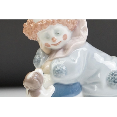 25 - Three Lladro porcelain clown figures to include 5277 Pierrot With Puppy, 5812 Tired Friend and 5278 ... 