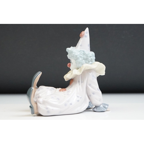 25 - Three Lladro porcelain clown figures to include 5277 Pierrot With Puppy, 5812 Tired Friend and 5278 ... 