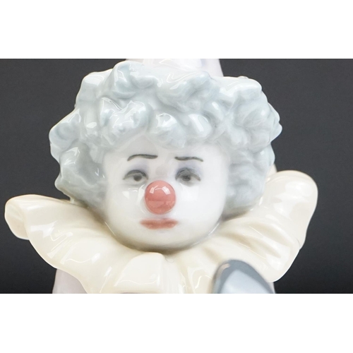 25 - Three Lladro porcelain clown figures to include 5277 Pierrot With Puppy, 5812 Tired Friend and 5278 ... 