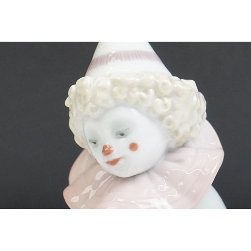 25 - Three Lladro porcelain clown figures to include 5277 Pierrot With Puppy, 5812 Tired Friend and 5278 ... 