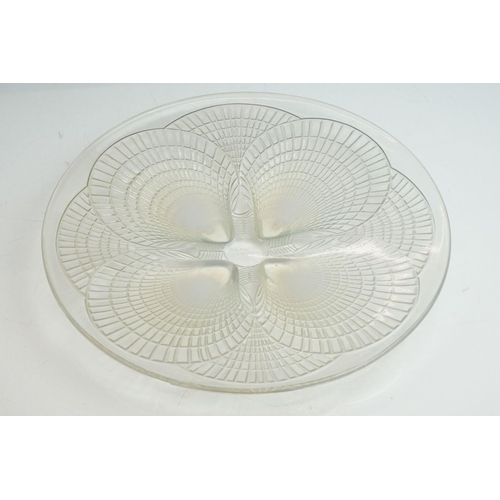 26 - Rene Lalique - 'Coquilles' clear and opalescent glass plate, wheel cut mark 'R LALIQUE FRANCE' and e... 