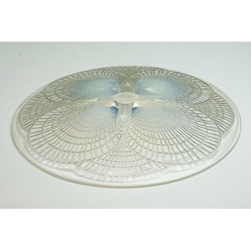 26 - Rene Lalique - 'Coquilles' clear and opalescent glass plate, wheel cut mark 'R LALIQUE FRANCE' and e... 