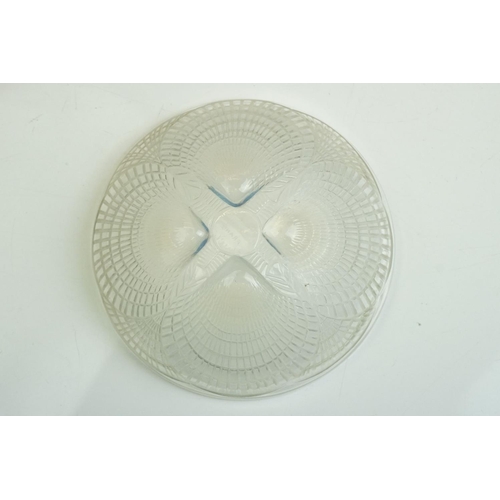 26 - Rene Lalique - 'Coquilles' clear and opalescent glass plate, wheel cut mark 'R LALIQUE FRANCE' and e... 