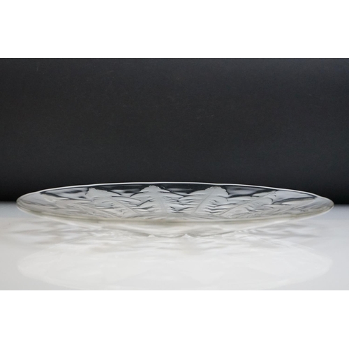 32 - Rene Lalique ' Pissenlit No.1 ' clear & frosted glass bowl with moulded Dandelion leaf decoration, m... 