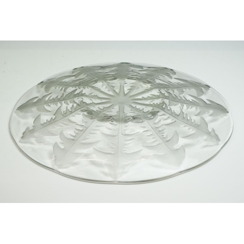 32 - Rene Lalique ' Pissenlit No.1 ' clear & frosted glass bowl with moulded Dandelion leaf decoration, m... 