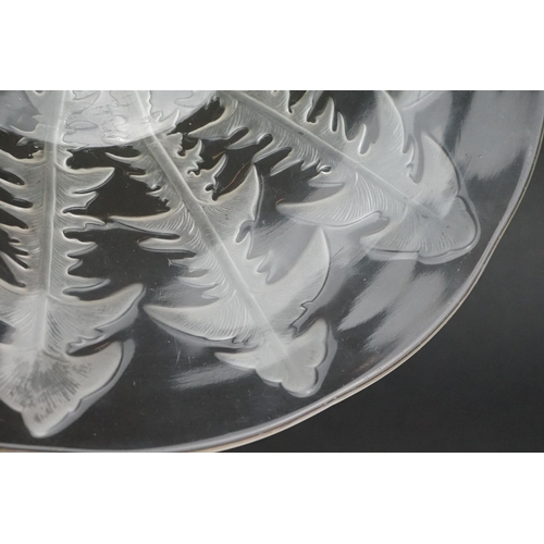 32 - Rene Lalique ' Pissenlit No.1 ' clear & frosted glass bowl with moulded Dandelion leaf decoration, m... 