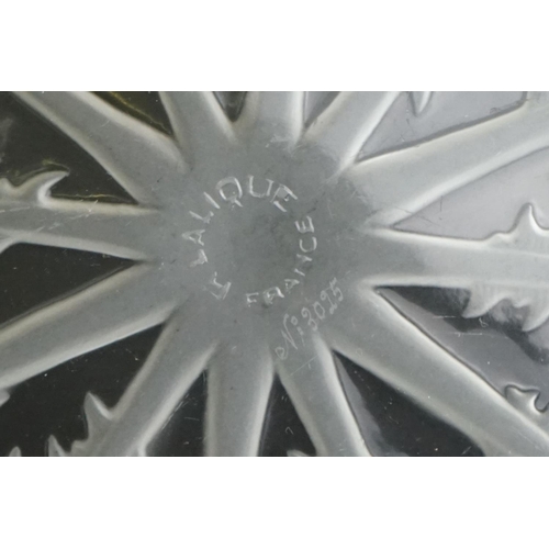 32 - Rene Lalique ' Pissenlit No.1 ' clear & frosted glass bowl with moulded Dandelion leaf decoration, m... 