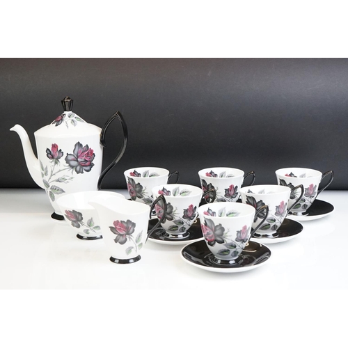 41 - Royal Albert ' Masquerade ' Coffee Set comprising Coffee Pot, Milk, Sugar and Six Coffee Cups and Sa... 