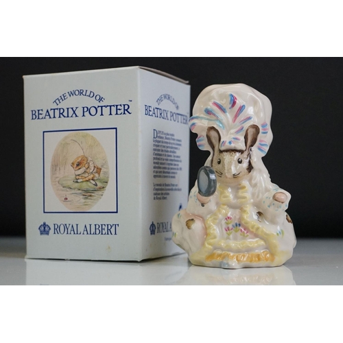 42 - Eight boxed Royal Albert The World Of Beatrix Potter pottery porcelain figures, to include Mrs Tiggy... 