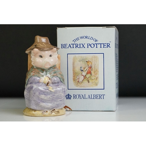 42 - Eight boxed Royal Albert The World Of Beatrix Potter pottery porcelain figures, to include Mrs Tiggy... 