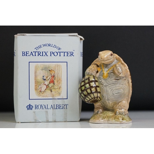 42 - Eight boxed Royal Albert The World Of Beatrix Potter pottery porcelain figures, to include Mrs Tiggy... 