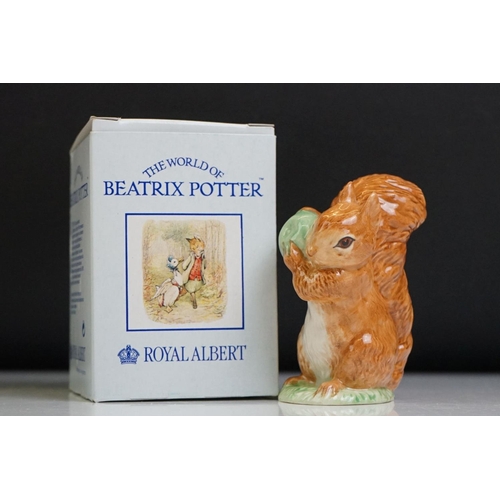 42 - Eight boxed Royal Albert The World Of Beatrix Potter pottery porcelain figures, to include Mrs Tiggy... 