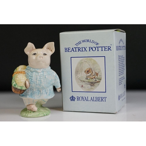 42 - Eight boxed Royal Albert The World Of Beatrix Potter pottery porcelain figures, to include Mrs Tiggy... 