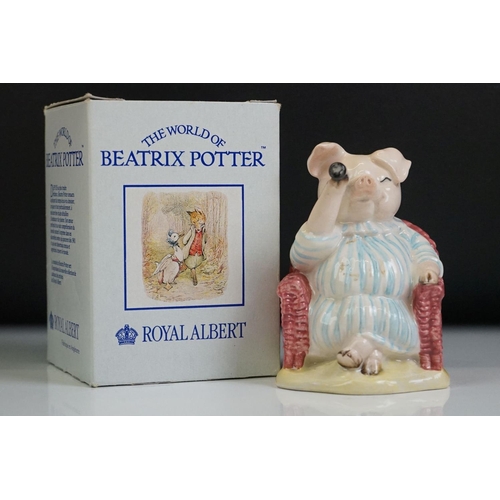 42 - Eight boxed Royal Albert The World Of Beatrix Potter pottery porcelain figures, to include Mrs Tiggy... 