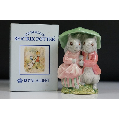 42 - Eight boxed Royal Albert The World Of Beatrix Potter pottery porcelain figures, to include Mrs Tiggy... 