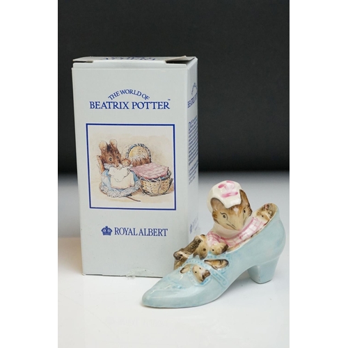 46 - Nine boxed Royal Albert The World Of Beatrix Potter pottery porcelain figures, to include Fierce Bad... 