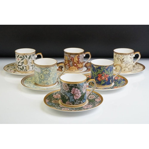 48 - Set of Six William Morris design Coffee Cans and Saucers produced for the V&A museum by Nikko Compan... 