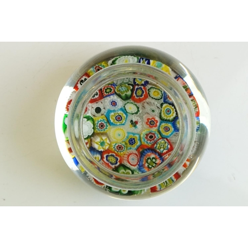 56 - Mixed lot including Four Millefiori Glass Paperweights, Faience Double Inkstand / Standish, Capodimo... 