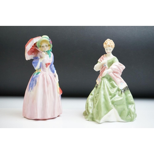 62 - Two Porcelain Lady Figures to include Royal Doulton ' Miss Demure ' (7534) and Royal Worcester ' Fir... 