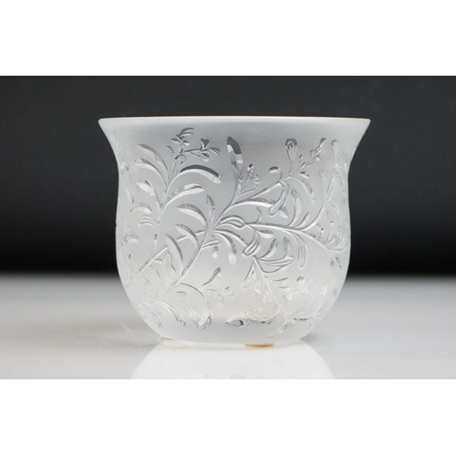 68 - Lalique small ' Rosemary ' Clear and Frosted Bowl, etched Lalique France to base, boxed