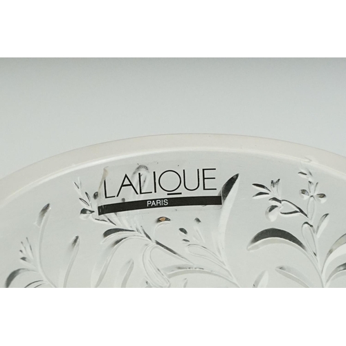 68 - Lalique small ' Rosemary ' Clear and Frosted Bowl, etched Lalique France to base, boxed