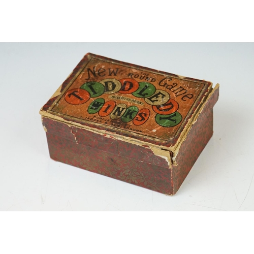 191 - 19th century Boxed Jaques of London ' The New Round Game Tiddledy Winks ' with directions leaflet