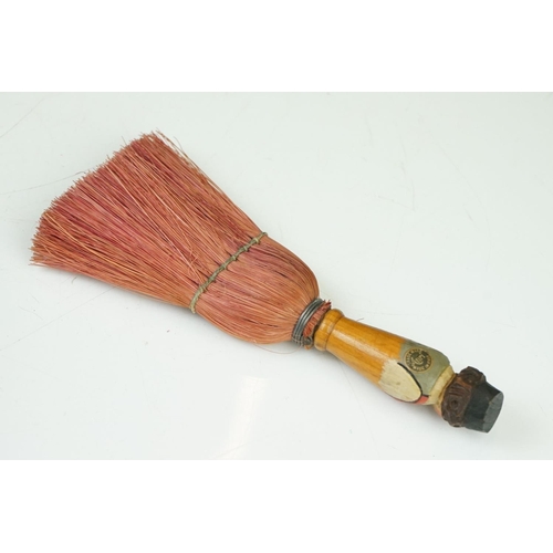 192 - Italian ' Anri ' Carved Folk Art Table Brush, the handle carved and painted in the form of a man, 15... 