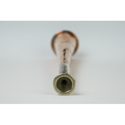 194 - Henry Keats Copper Hunting Horn with nickel mouthpiece, approx 25cm in length.