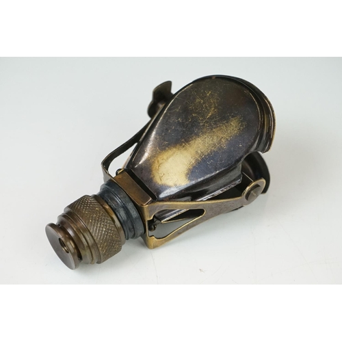 200 - Brass cased powder flask with miniature telescope