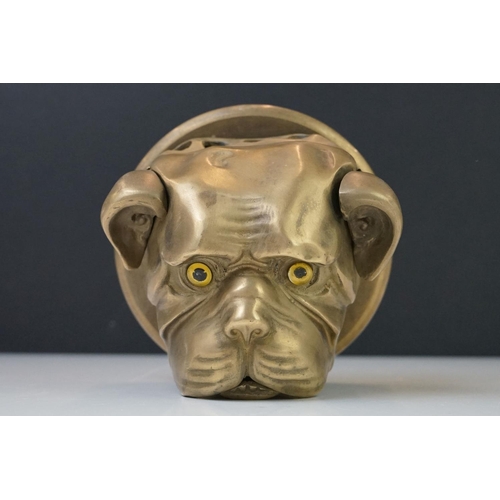 203 - A bronze pug doll bell