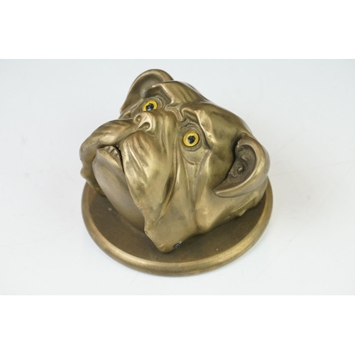 203 - A bronze pug doll bell