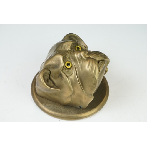 203 - A bronze pug doll bell