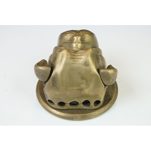 203 - A bronze pug doll bell