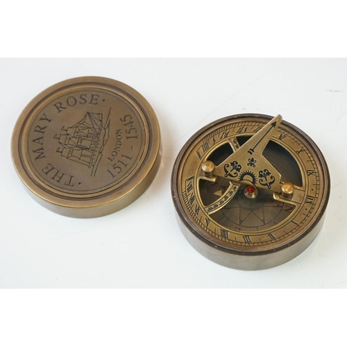 204 - Brass compass and sundial