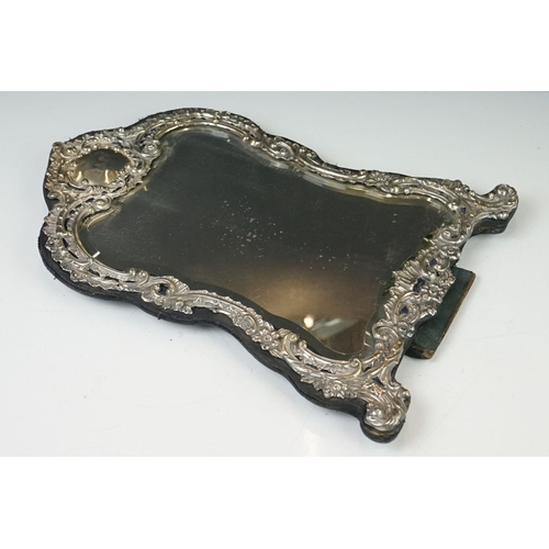 206 - A fully hallmarked sterling silver easel backed table mirror, assay marked for Birmingham and dated ... 