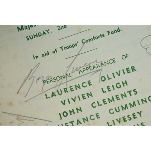 213 - A programme from the Majestic Cinema, Darlington dated 2nd March 1941 and signed by Laurence Olivier... 