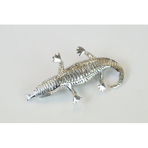 273 - Sterling silver alligator pincushion