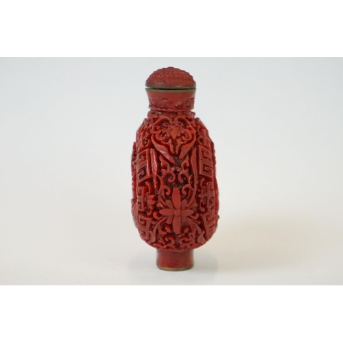 277 - Chinese cinnabar perfume bottle