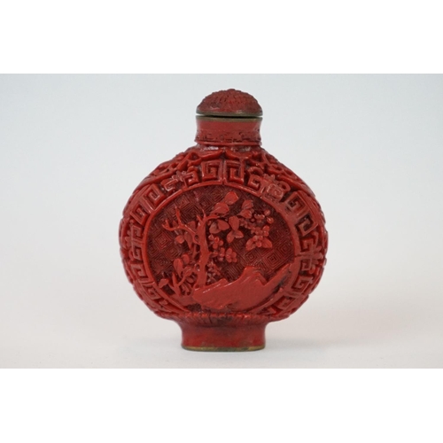 277 - Chinese cinnabar perfume bottle