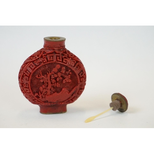 277 - Chinese cinnabar perfume bottle