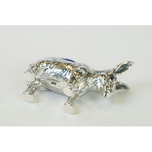 279 - Silver donkey pincushion