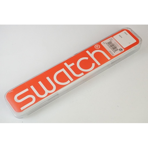 284 - A cased Swatch London 2012 olympics quartz wristwatch.