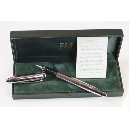 302 - A small group of Concorde collectables include a Cross pen, diary, key ring, spoon, folder...etc.