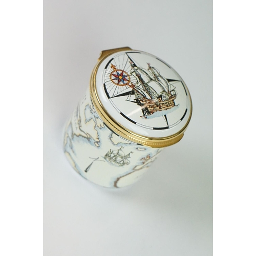 338 - A collection of approx fourteen enamel trinket boxes to include Halcyon Days examples.